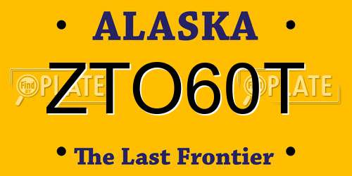 ZTO60T Alaska License Plate