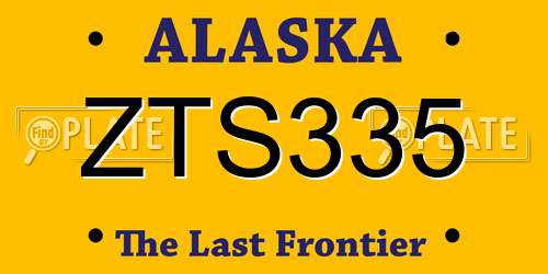 ZTS335 Alaska License Plate