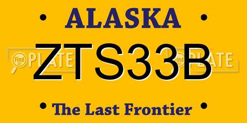 ZTS33B Alaska License Plate