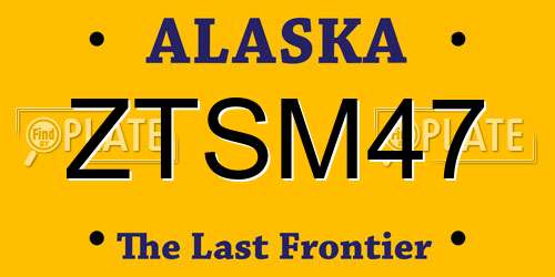 ZTSM47 Alaska License Plate
