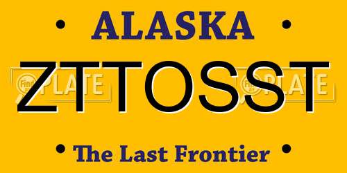 ZTTOSST Alaska License Plate