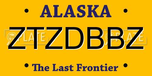 ZTZDBBZ Alaska License Plate