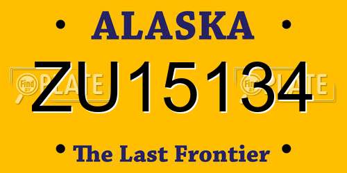 ZU15134 Alaska License Plate