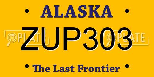 ZUP303 Alaska License Plate