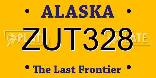 ZUT328 Alaska License Plate