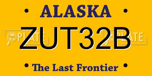 ZUT32B Alaska License Plate