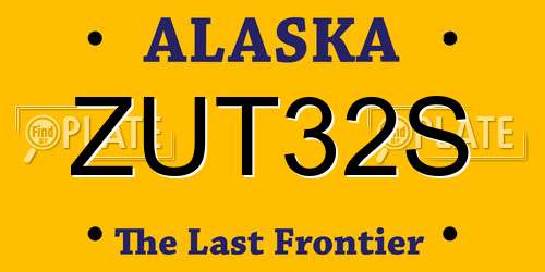 ZUT32S Alaska License Plate