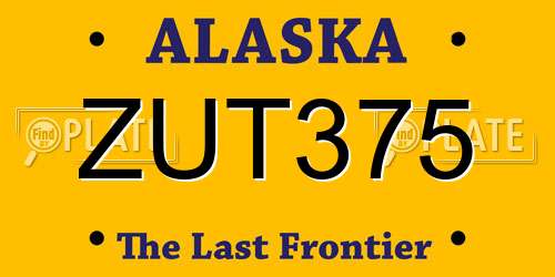 ZUT375 Alaska License Plate