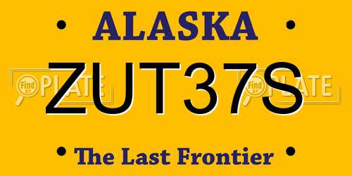 ZUT37S Alaska License Plate