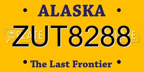 ZUT8288 Alaska License Plate