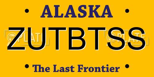 ZUTBTSS Alaska License Plate