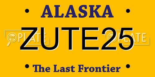 ZUTE25 Alaska License Plate