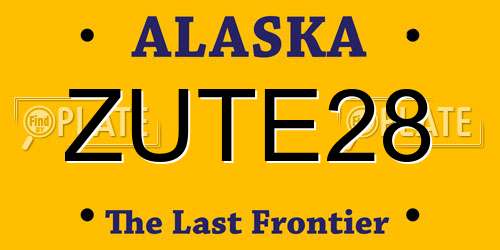 ZUTE28 Alaska License Plate