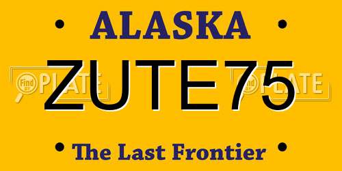 ZUTE75 Alaska License Plate