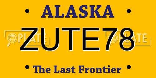 ZUTE78 Alaska License Plate