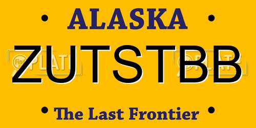 ZUTSTBB Alaska License Plate