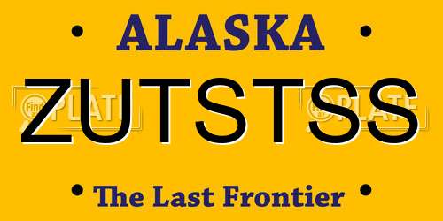 ZUTSTSS Alaska License Plate
