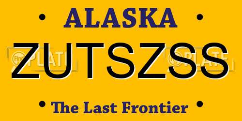 ZUTSZSS Alaska License Plate