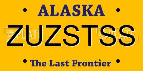 ZUZSTSS Alaska License Plate