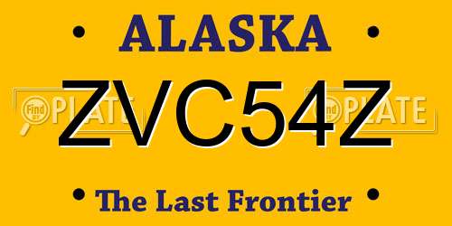 ZVC54Z Alaska License Plate