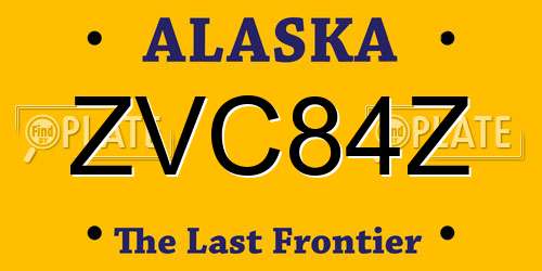 ZVC84Z Alaska License Plate
