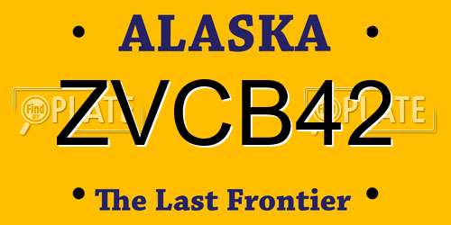 ZVCB42 Alaska License Plate