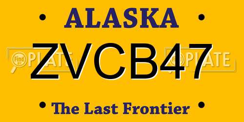 ZVCB47 Alaska License Plate