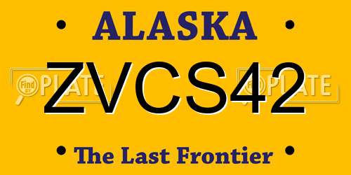 ZVCS42 Alaska License Plate