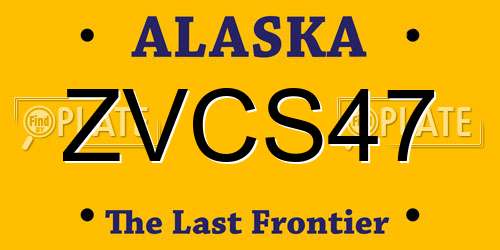 ZVCS47 Alaska License Plate