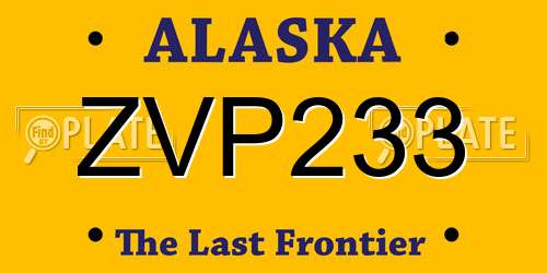 ZVP233 Alaska License Plate