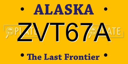 ZVT67A Alaska License Plate