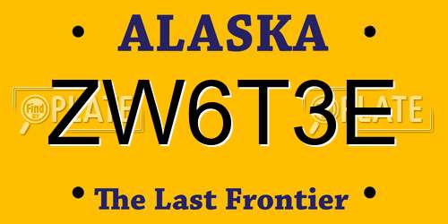 ZW6T3E Alaska License Plate