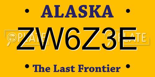 ZW6Z3E Alaska License Plate