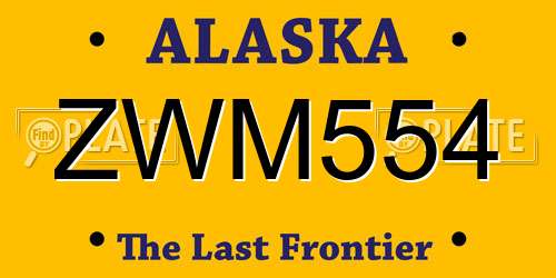 ZWM554 Alaska License Plate