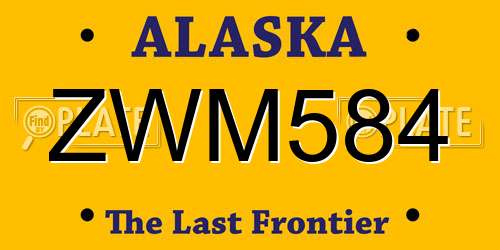 ZWM584 Alaska License Plate