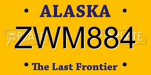 ZWM884 Alaska License Plate