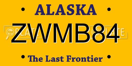 ZWMB84 Alaska License Plate