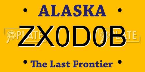 ZX0D0B Alaska License Plate