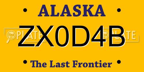 ZX0D4B Alaska License Plate