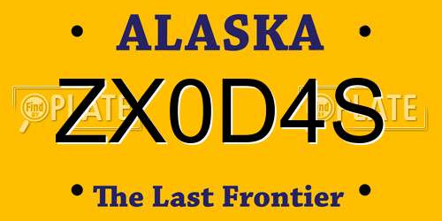 ZX0D4S Alaska License Plate