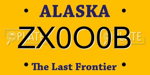 ZX0O0B Alaska License Plate