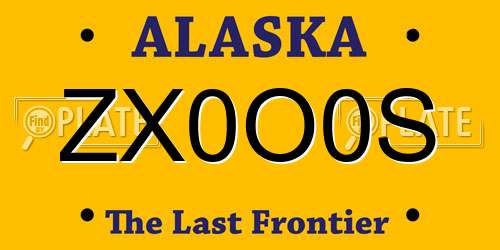 ZX0O0S Alaska License Plate