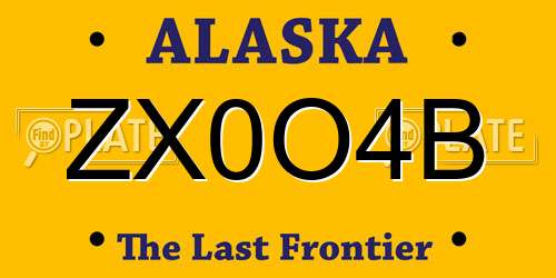ZX0O4B Alaska License Plate