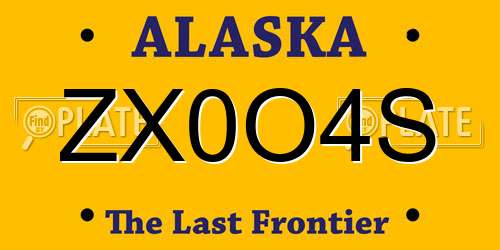 ZX0O4S Alaska License Plate