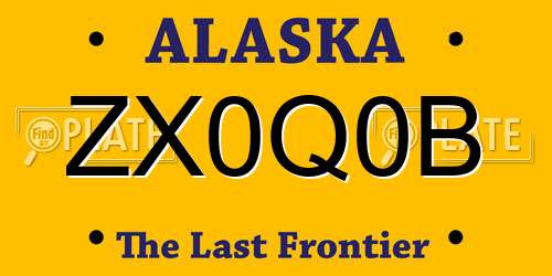 ZX0Q0B Alaska License Plate