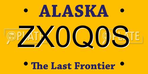 ZX0Q0S Alaska License Plate