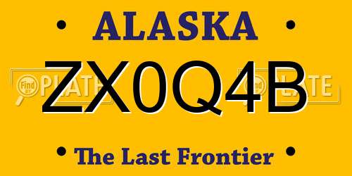 ZX0Q4B Alaska License Plate