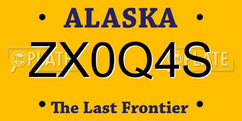ZX0Q4S Alaska License Plate