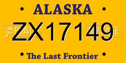 ZX17149 Alaska License Plate
