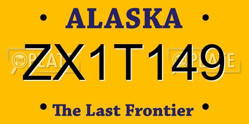 ZX1T149 Alaska License Plate